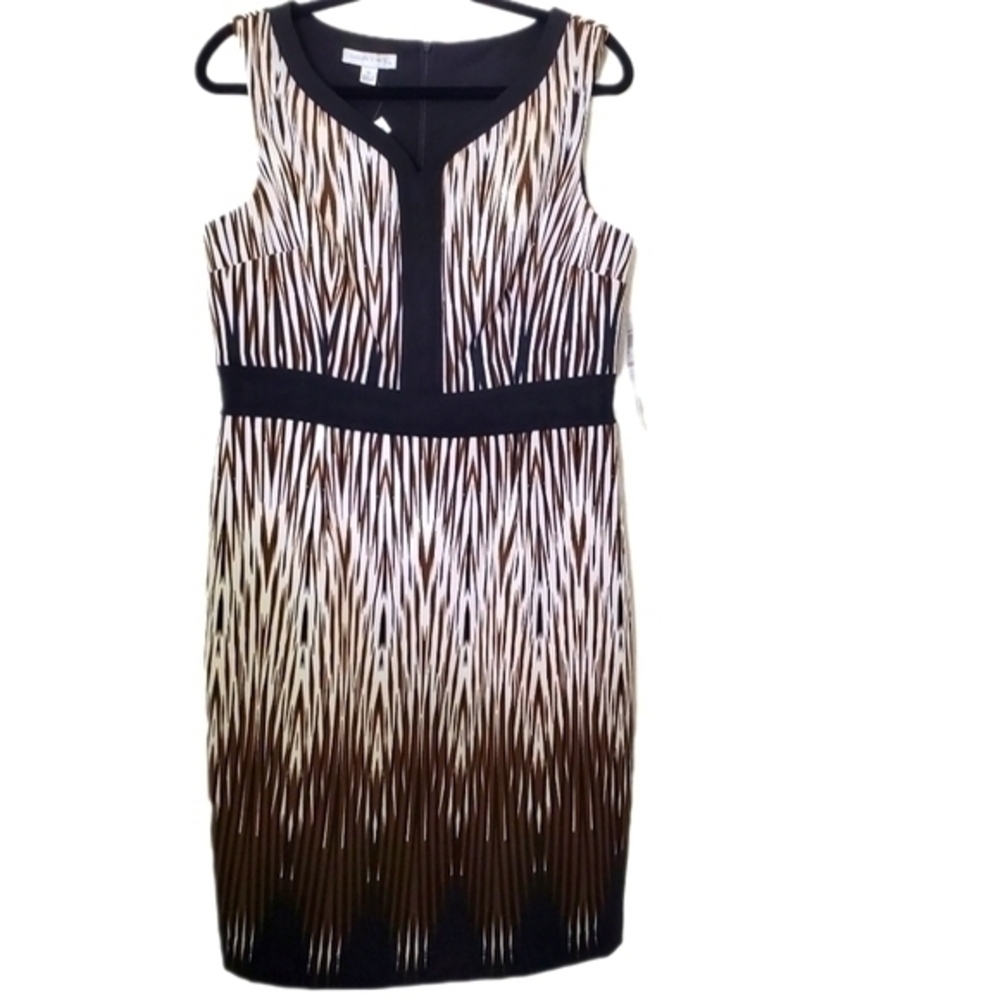 London Times NWT Women's Sleeveless‎ Ikat Sheath Dress